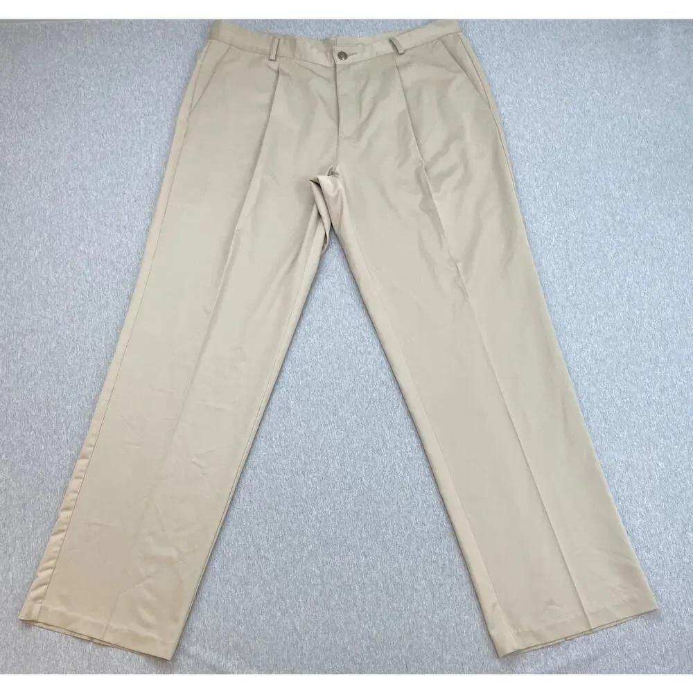Adidas Pants Mens‎ 36 x 34 Beige Performance Climalite Straight Golf